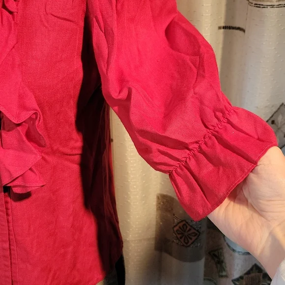 Vintage Bolts Red Ruffle Top - Picture 5 of 11